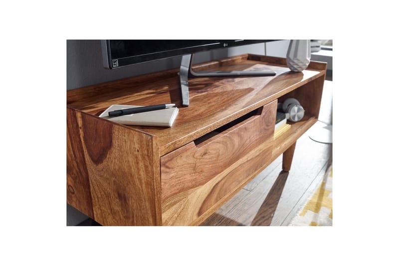 Lowboard Wohnling Massivt trä med förvaring 1 dörr trälben lantligt - Möbler - Tv möbel & mediamöbel - TV bänk & mediabänk