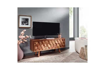 Lowboard Wohnling Massivt trä med förvaring 1 klafflucka trälben lantligt - Möbler - Tv möbel & mediamöbel - TV bänk & mediabänk