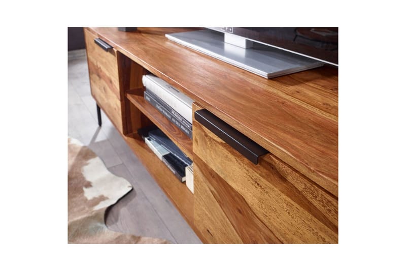 Lowboard Wohnling Massivt trä med förvaring 2 dörrar lantligt - Möbler - Tv möbel & mediamöbel - TV bänk & mediabänk