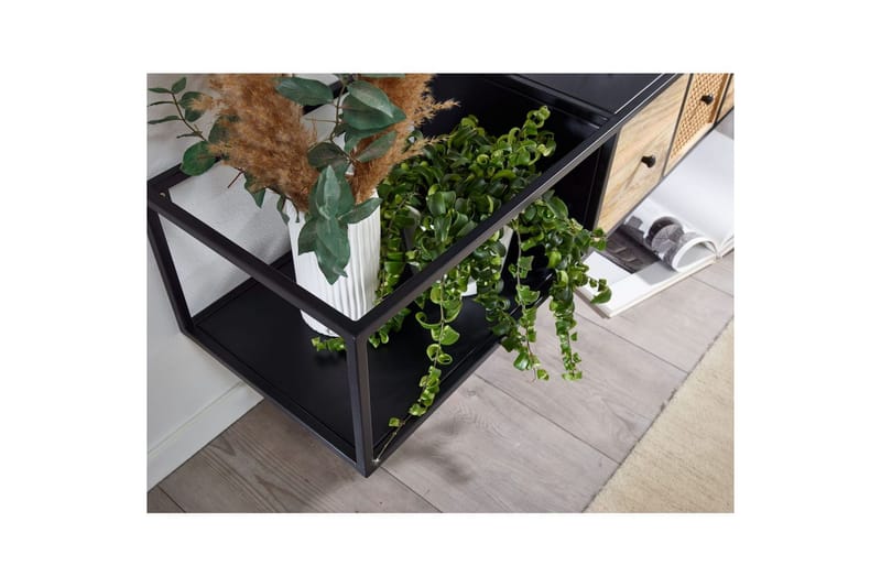 Lowboard Wohnling Metallhängande med 3 lådor i massivt trä Industriell - Möbler - Tv möbel & mediamöbel - Mediastativ & väggfäste