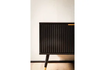 Lowboard Wohnling Spånskiva Svart Folierad med 2 Dörrar Förvaringsfack Modern - Möbler - Tv möbel & mediamöbel - TV bänk & mediabänk