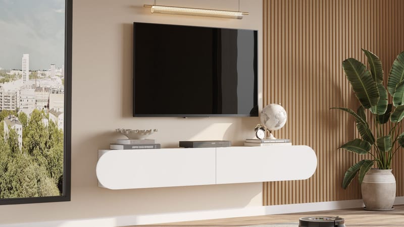 Lumina TV-bänk 180x29,5x31,6 cm - Vit - Möbler - Tv möbel & mediamöbel - TV bänk & mediabänk