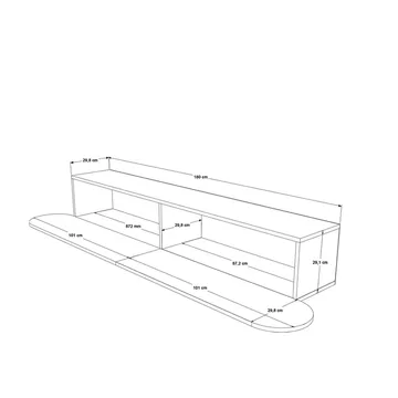 Lumina Vägghängd Tv Bänk 180 cm med Förvaring i Ek - Beige - Möbler - Tv möbel & mediamöbel - TV bänk & mediabänk