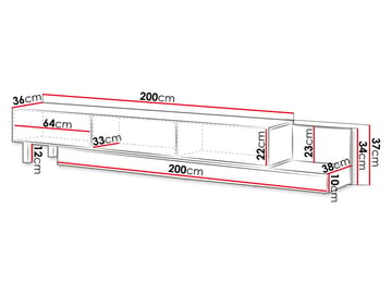 Lungö Tv-bänk 320 cm - brun och svart - Möbler - Tv möbel & mediamöbel - TV bänk & mediabänk