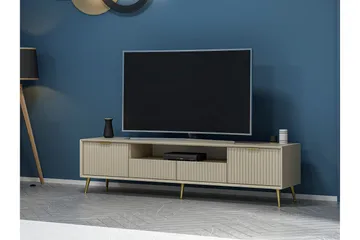 Luxe Golvstående Tv Bänk 180 cm med Förvaring i Ek - Beige - Möbler - Tv möbel & mediamöbel - TV bänk & mediabänk