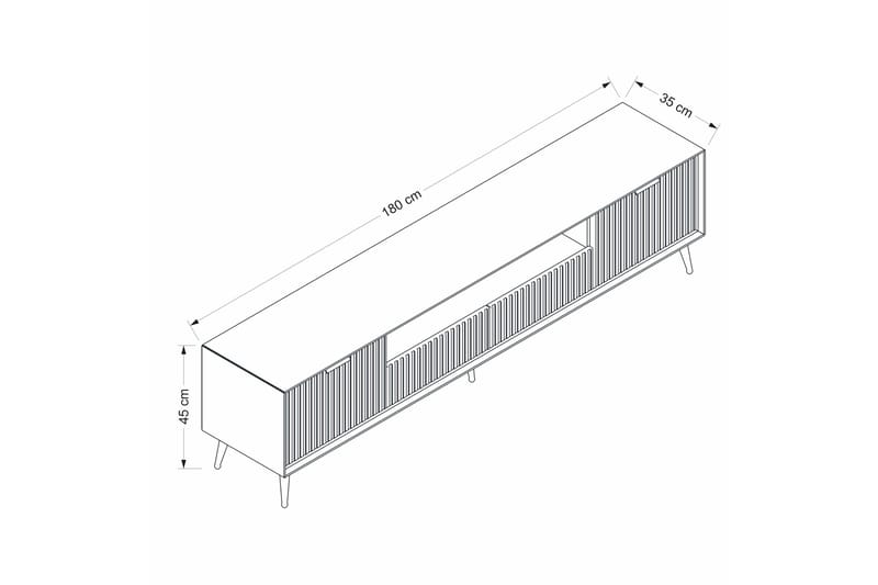 Luxe Golvstående Tv Bänk 180 cm med Förvaring i Ek - Beige - Möbler - Tv möbel & mediamöbel - TV bänk & mediabänk