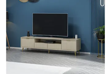 Luxe Golvstående Tv Bänk 180 cm med Förvaring i Ek - Beige - Möbler - Tv möbel & mediamöbel - TV bänk & mediabänk