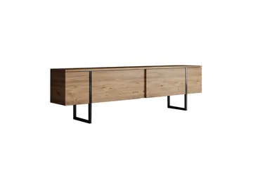 Luxe Golvstående Tv Bänk 180 cm med Förvaring i Furu - Beige - Möbler - Tv möbel & mediamöbel - TV bänk & mediabänk