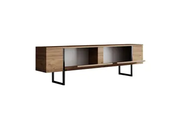 Luxe Golvstående Tv Bänk 180 cm med Förvaring i Furu - Beige - Möbler - Tv möbel & mediamöbel - TV bänk & mediabänk