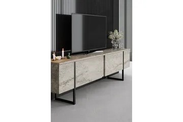 Luxe Golvstående Tv Bänk 180 cm med Förvaring i Sten med Metallben - Beige - Möbler - Tv möbel & mediamöbel - TV bänk & mediabänk