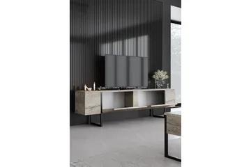 Luxe Golvstående Tv Bänk 180 cm med Förvaring i Sten med Metallben - Beige - Möbler - Tv möbel & mediamöbel - TV bänk & mediabänk