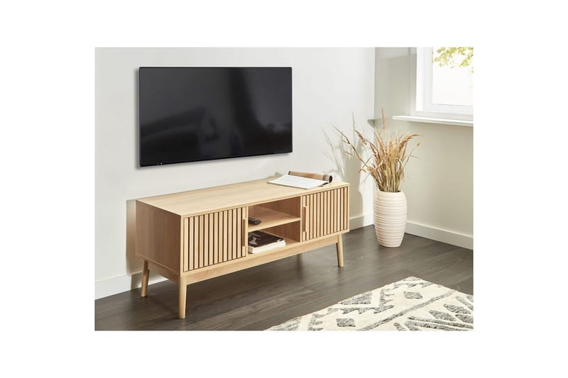 Lynwood TV-bänk med Förvaring i Trä - Brun - Möbler - Tv möbel & mediamöbel - TV bänk & mediabänk
