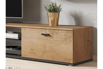 Lyrosen Golvstående TV Bänk 140 cm med Förvaring i Målat Trä - Beige - Möbler - Tv möbel & mediamöbel - TV bänk & mediabänk