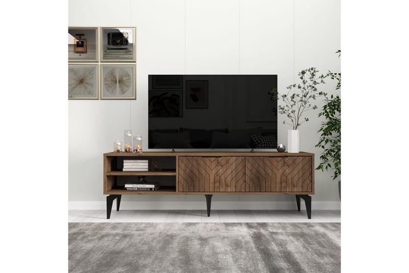 Lyven Tv-bänk 160 cm - Brun/Mörkfärgat trä - Möbler - Tv möbel & mediamöbel - TV bänk & mediabänk