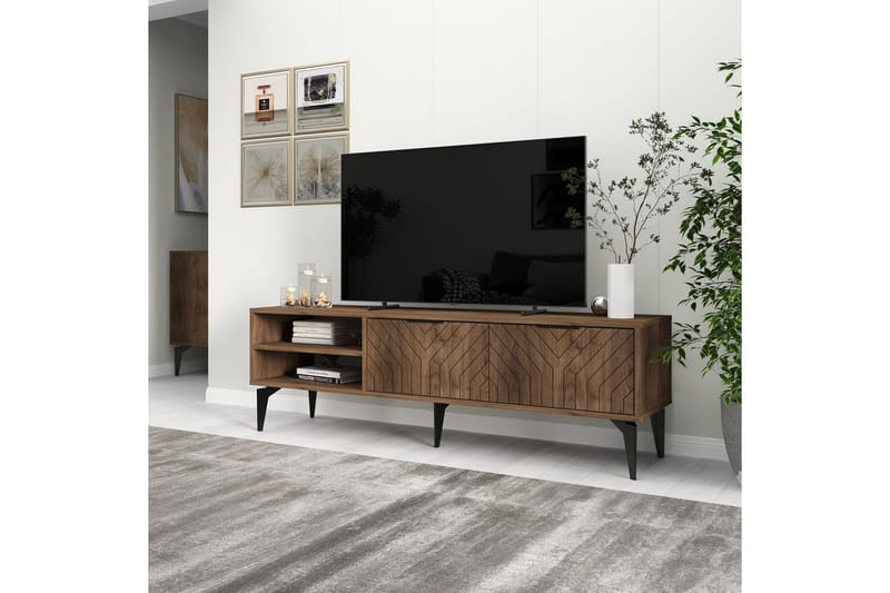 Lyven Tv-bänk 160 cm - Brun/Mörkfärgat trä - Möbler - Tv möbel & mediamöbel - TV bänk & mediabänk