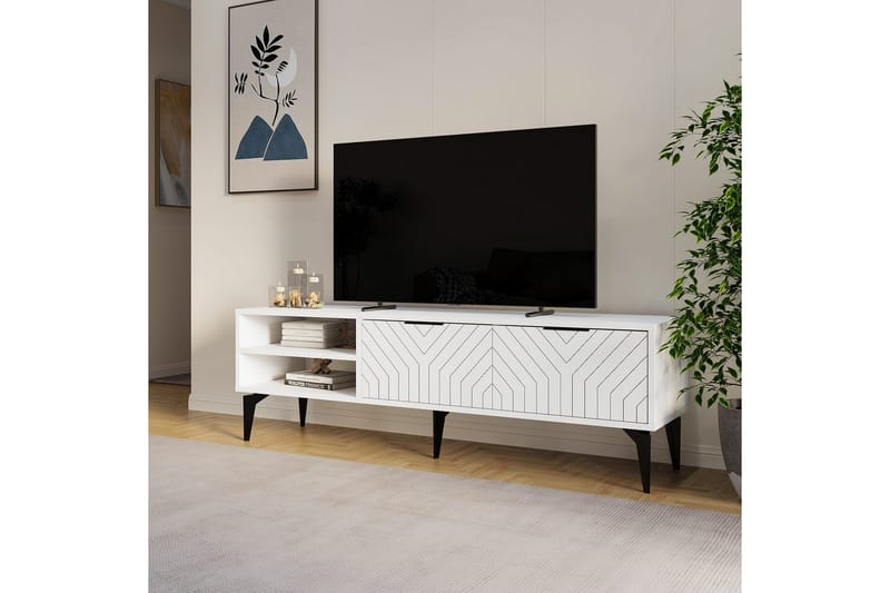 Lyven Tv-bänk 160 cm - Vit - Möbler - Tv möbel & mediamöbel - TV bänk & mediabänk