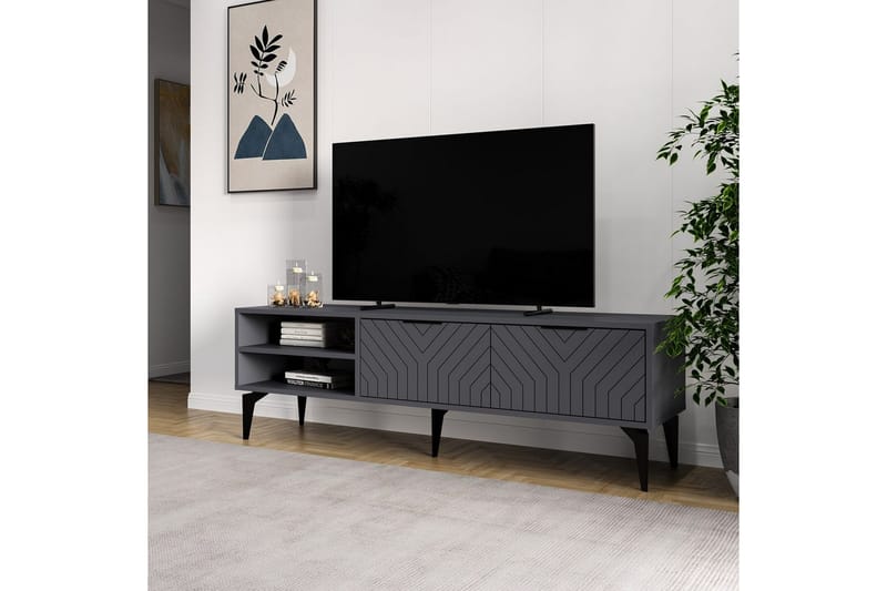 Lyven Tv-bänk - Grå - Möbler - Tv möbel & mediamöbel - TV bänk & mediabänk