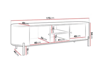 Maggio Golvstående TV Bänk 175 cm med Förvaring i Målat Trä - Beige - Möbler - Tv möbel & mediamöbel - TV bänk & mediabänk
