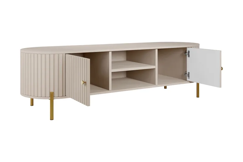 Maggio Golvstående TV Bänk 175 cm med Förvaring i Målat Trä - Beige - Möbler - Tv möbel & mediamöbel - TV bänk & mediabänk