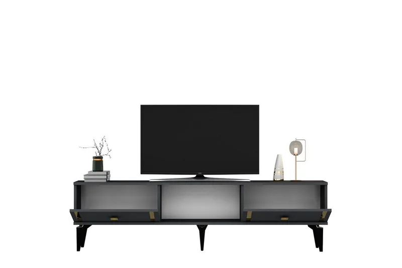 Male Tv-bänk 150 cm - Antracit/Guld - Möbler - Tv möbel & mediamöbel - TV bänk & mediabänk