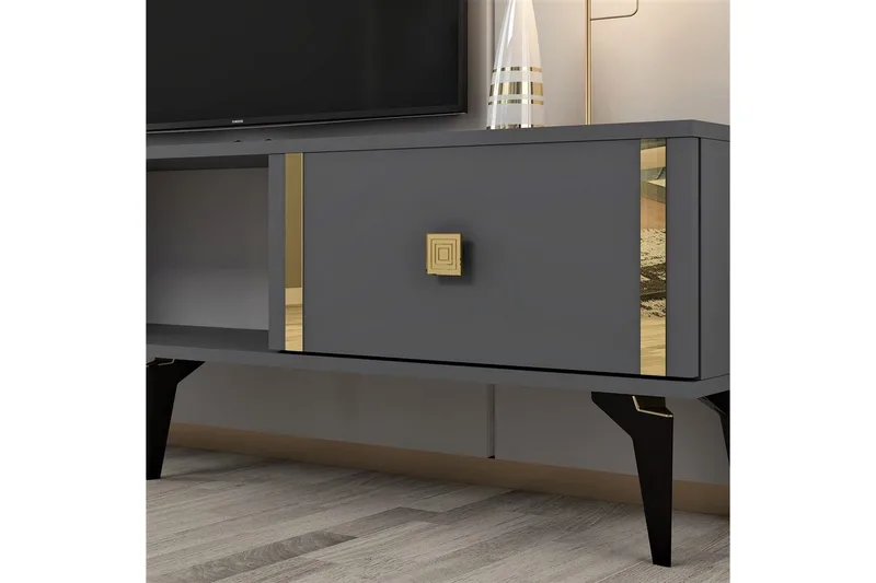 Male Tv-bänk 150 cm - Antracit/Guld - Möbler - Tv möbel & mediamöbel - TV bänk & mediabänk