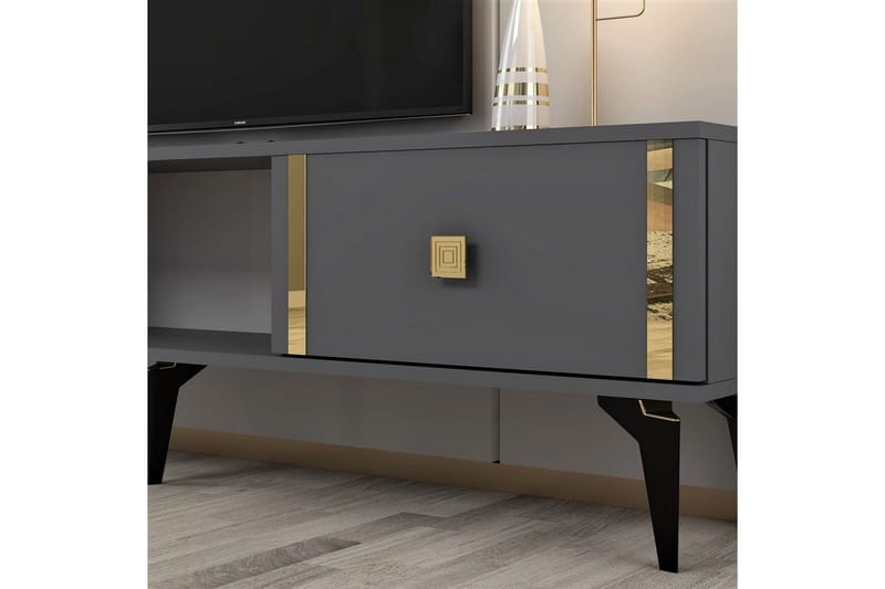 Male Tv-bänk 150 cm - Antracit/Guld - Möbler - Tv möbel & mediamöbel - TV bänk & mediabänk
