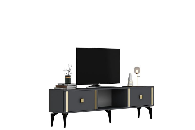 Male Tv-bänk 150 cm - Antracit/Guld - Möbler - Tv möbel & mediamöbel - TV bänk & mediabänk