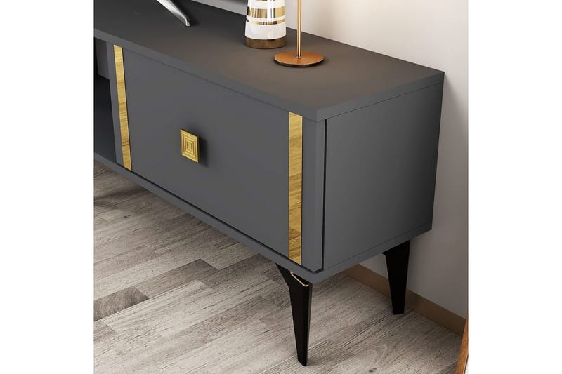 Male Tv-bänk 150 cm - Antracit/Guld - Möbler - Tv möbel & mediamöbel - TV bänk & mediabänk