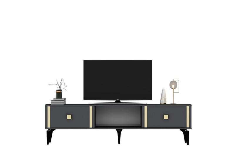 Male Tv-bänk 150 cm - Antracit/Guld - Möbler - Tv möbel & mediamöbel - TV bänk & mediabänk