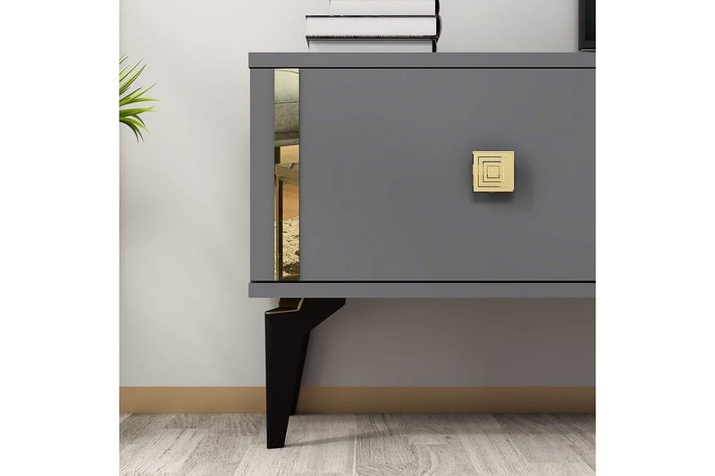 Male Tv-bänk 150 cm - Antracit/Guld - Möbler - Tv möbel & mediamöbel - TV bänk & mediabänk