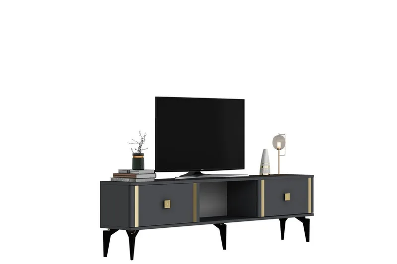 Male Tv-bänk 150 cm - Antracit/Guld - Möbler - Tv möbel & mediamöbel - TV bänk & mediabänk