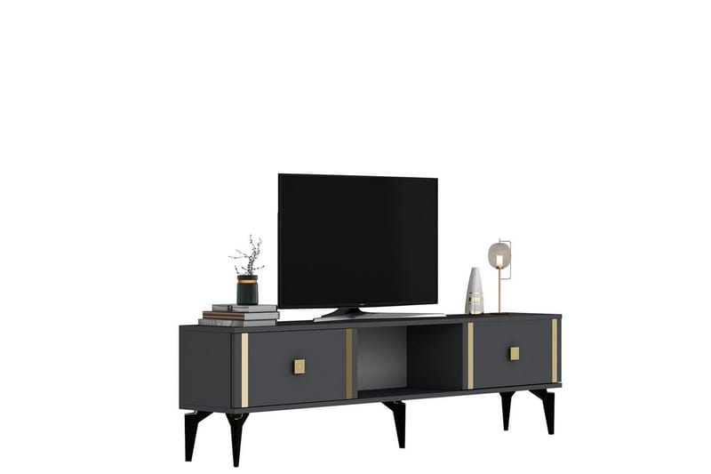 Male Tv-bänk 150 cm - Antracit/Guld - Möbler - Tv möbel & mediamöbel - TV bänk & mediabänk