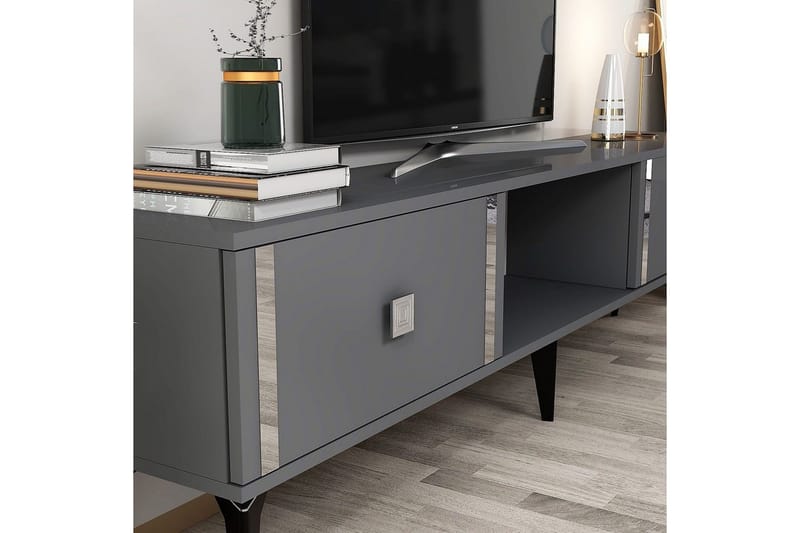 Male Tv-bänk 150 cm - Antracit/Silver - Möbler - Tv möbel & mediamöbel - TV bänk & mediabänk