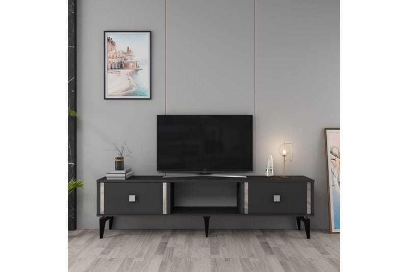 Male Tv-bänk 150 cm - Antracit/Silver - Möbler - Tv möbel & mediamöbel - TV bänk & mediabänk