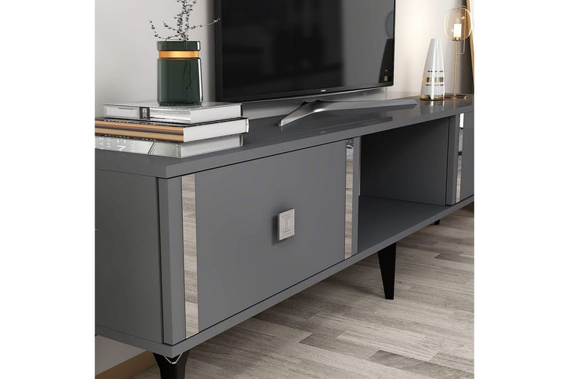 Male Tv-bänk 150 cm - Antracit/Silver - Möbler - Tv möbel & mediamöbel - TV bänk & mediabänk