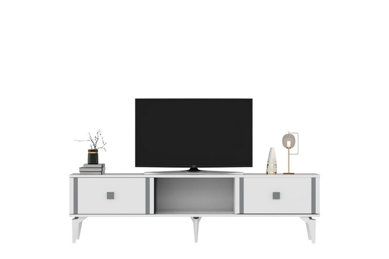 Male Tv-bänk 150 cm - Vit/Silver - Möbler - Tv möbel & mediamöbel - TV bänk & mediabänk