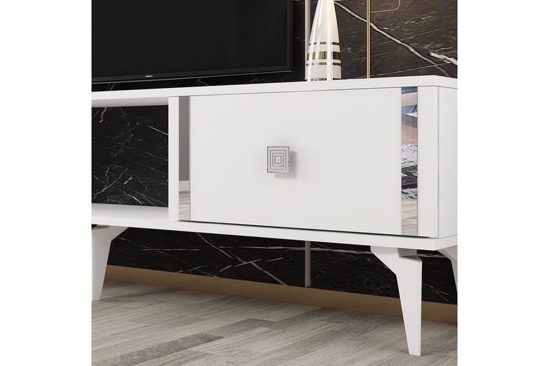 Male Tv-bänk 150 cm - Vit/Silver - Möbler - Tv möbel & mediamöbel - TV bänk & mediabänk