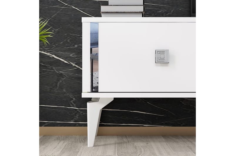 Male Tv-bänk 150 cm - Vit/Silver - Möbler - Tv möbel & mediamöbel - TV bänk & mediabänk