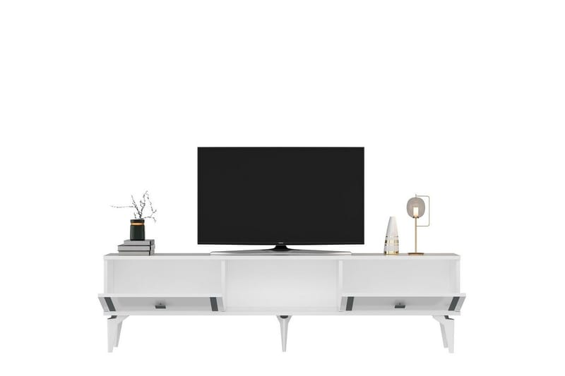 Male Tv-bänk 150 cm - Vit/Silver - Möbler - Tv möbel & mediamöbel - TV bänk & mediabänk