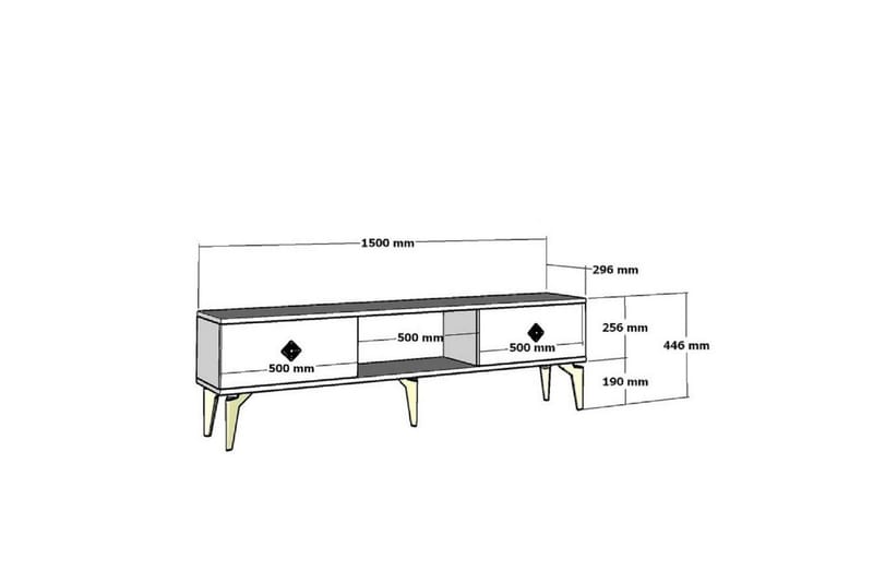 Male Tv-bänk 150 cm - Vit/Silver - Möbler - Tv möbel & mediamöbel - TV bänk & mediabänk