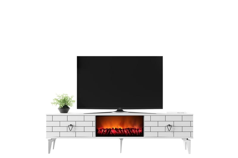 Mangla Tv-bänk 150 cm - Vit - TV bänk & mediabänk