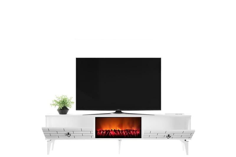 Mangla Tv-bänk 150 cm - Vit - TV bänk & mediabänk