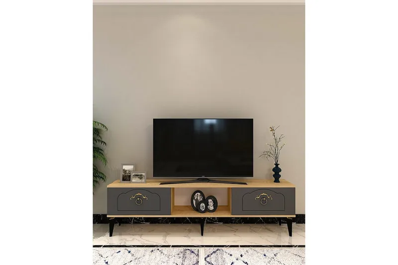 Maren Tv-bänk 150 cm - Ek/Antracit - Möbler - Tv möbel & mediamöbel - TV bänk & mediabänk