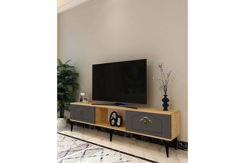 Maren Tv-bänk 150 cm - Ek/Antracit - Möbler - Tv möbel & mediamöbel - TV bänk & mediabänk