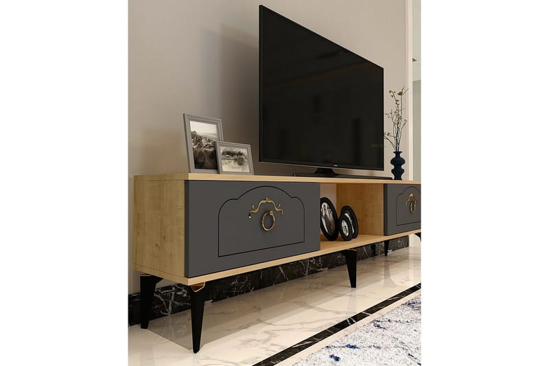 Maren Tv-bänk 150 cm - Ek/Antracit - Möbler - Tv möbel & mediamöbel - TV bänk & mediabänk