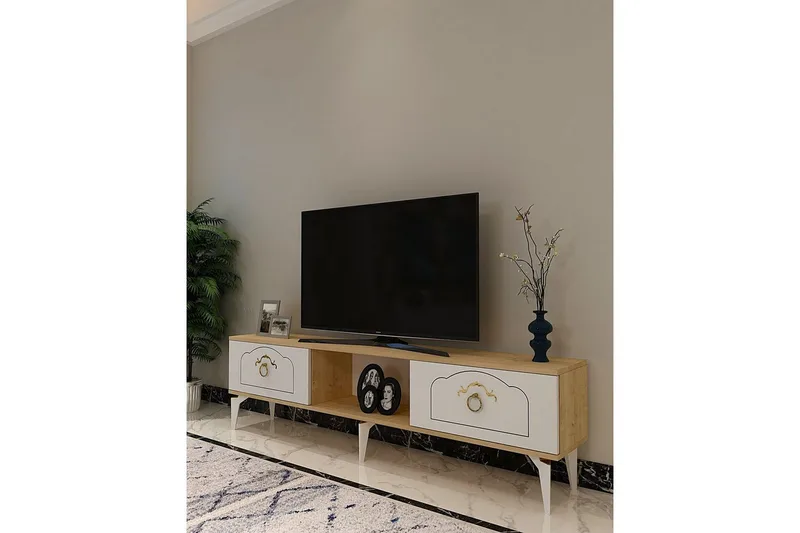 Maren Tv-bänk 150 cm - Ek/Vit - Möbler - Tv möbel & mediamöbel - TV bänk & mediabänk