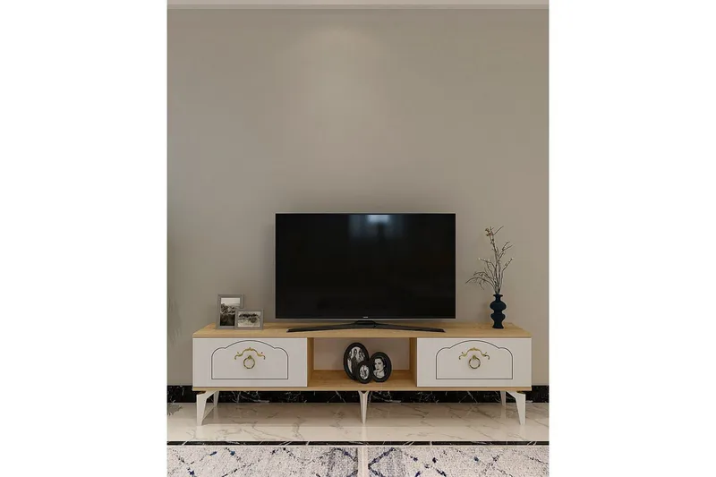 Maren Tv-bänk 150 cm - Ek/Vit - Möbler - Tv möbel & mediamöbel - TV bänk & mediabänk