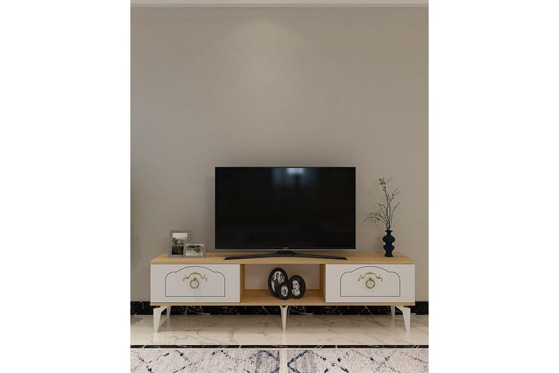 Maren Tv-bänk 150 cm - Ek/Vit - Möbler - Tv möbel & mediamöbel - TV bänk & mediabänk