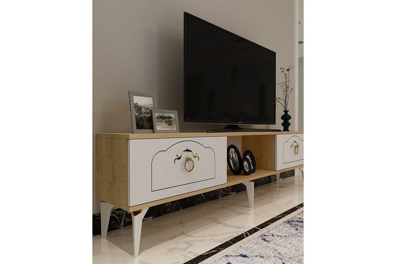 Maren Tv-bänk 150 cm - Ek/Vit - Möbler - Tv möbel & mediamöbel - TV bänk & mediabänk