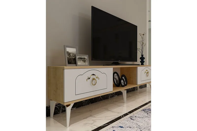 Maren Tv-bänk 150 cm - Ek/Vit - Möbler - Tv möbel & mediamöbel - TV bänk & mediabänk